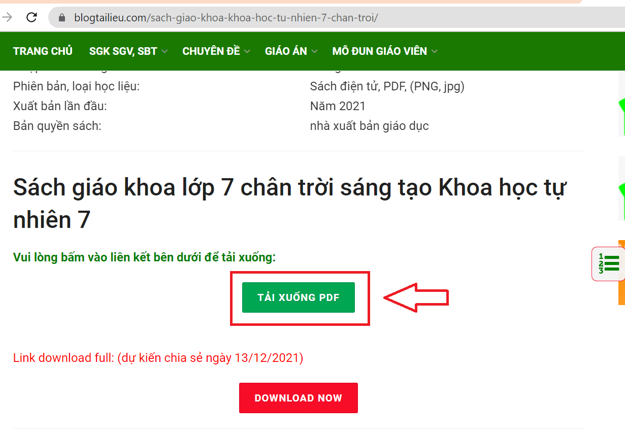 Sách Khoa học tự nhiên lớp 7 Chân trời sáng tạo | Xem online, tải PDF