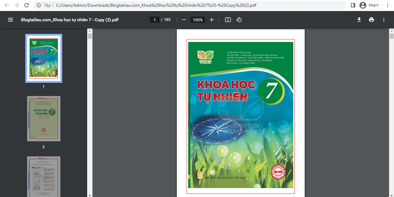 Sách Khoa học tự nhiên lớp 7 Kết nối tri thức | Xem online, tải PDF