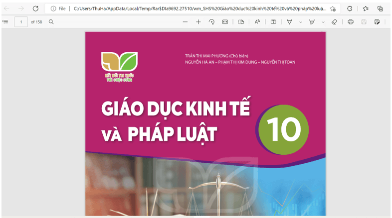 Sách Giáo dục kinh tế và pháp luật lớp 10 Kết nối tri thức | Xem online, tải PDF (ảnh 1)