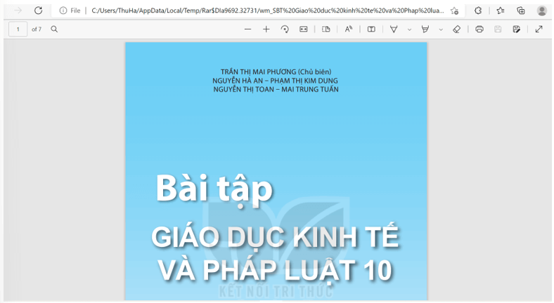 Sách Giáo dục kinh tế và pháp luật lớp 10 Kết nối tri thức | Xem online, tải PDF (ảnh 1)