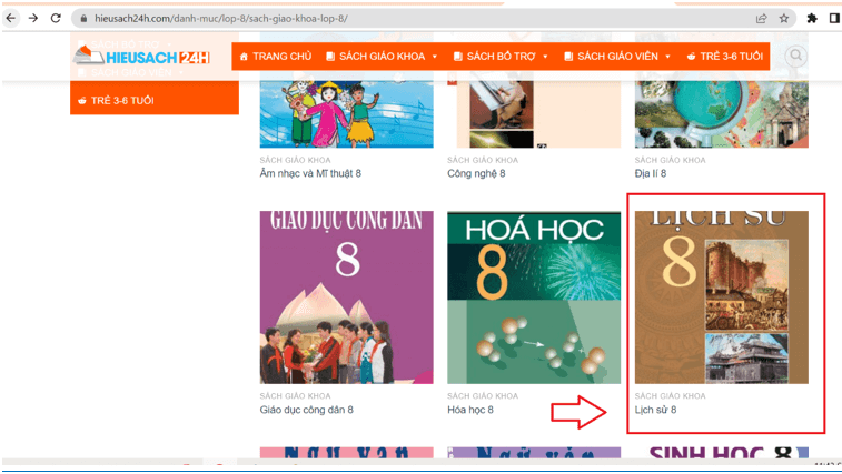 Sách Lịch sử lớp 8 | Xem online, tải PDF (ảnh 1)