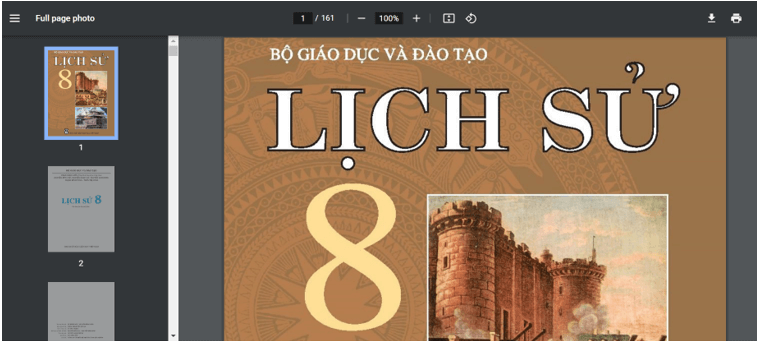 Sách Lịch sử lớp 8 | Xem online, tải PDF (ảnh 1)