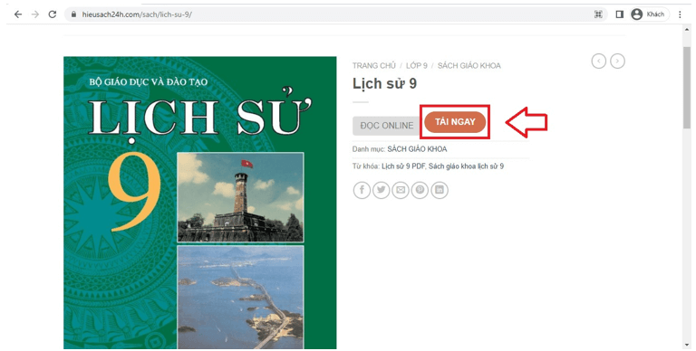 Sách Lịch sử lớp 9 | Xem online, tải PDF (ảnh 1)