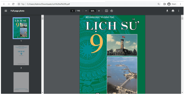 Sách Lịch sử lớp 9 | Xem online, tải PDF (ảnh 1)