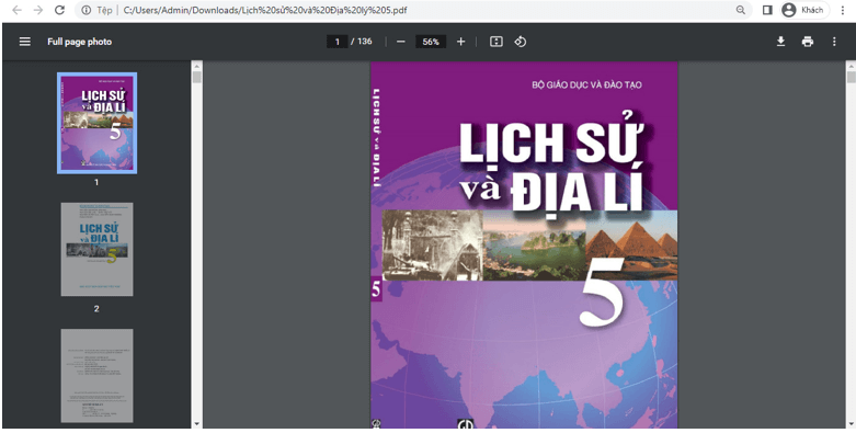 Sách Lịch sử và Địa lí lớp 5 | Xem online, tải PDF (ảnh 1)