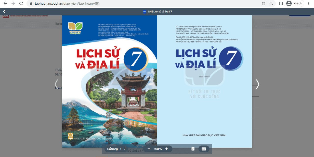 Sách Lịch Sử và Địa Lí lớp 7 Kết nối tri thức | Xem online, tải PDF