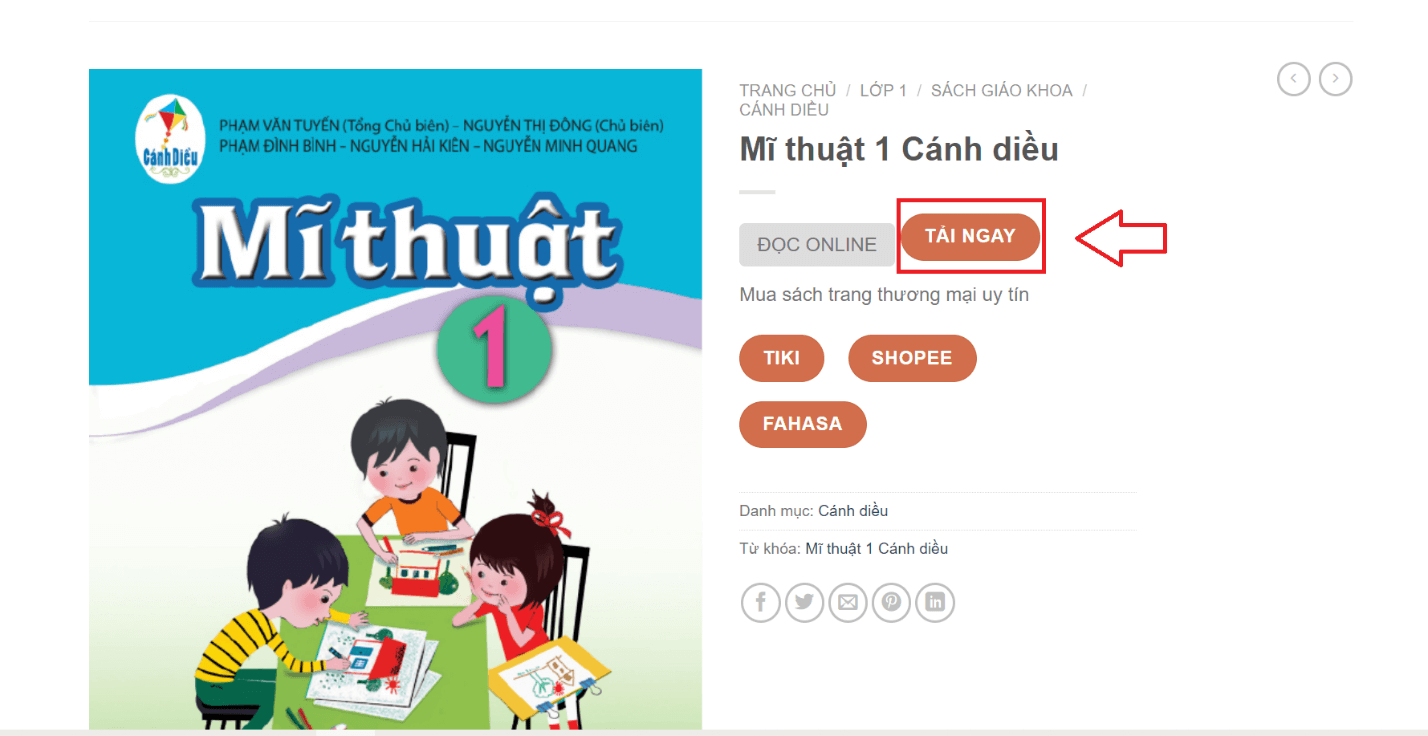 Sách Mĩ thuật lớp 1 Cánh diều | Xem online, tải PDF