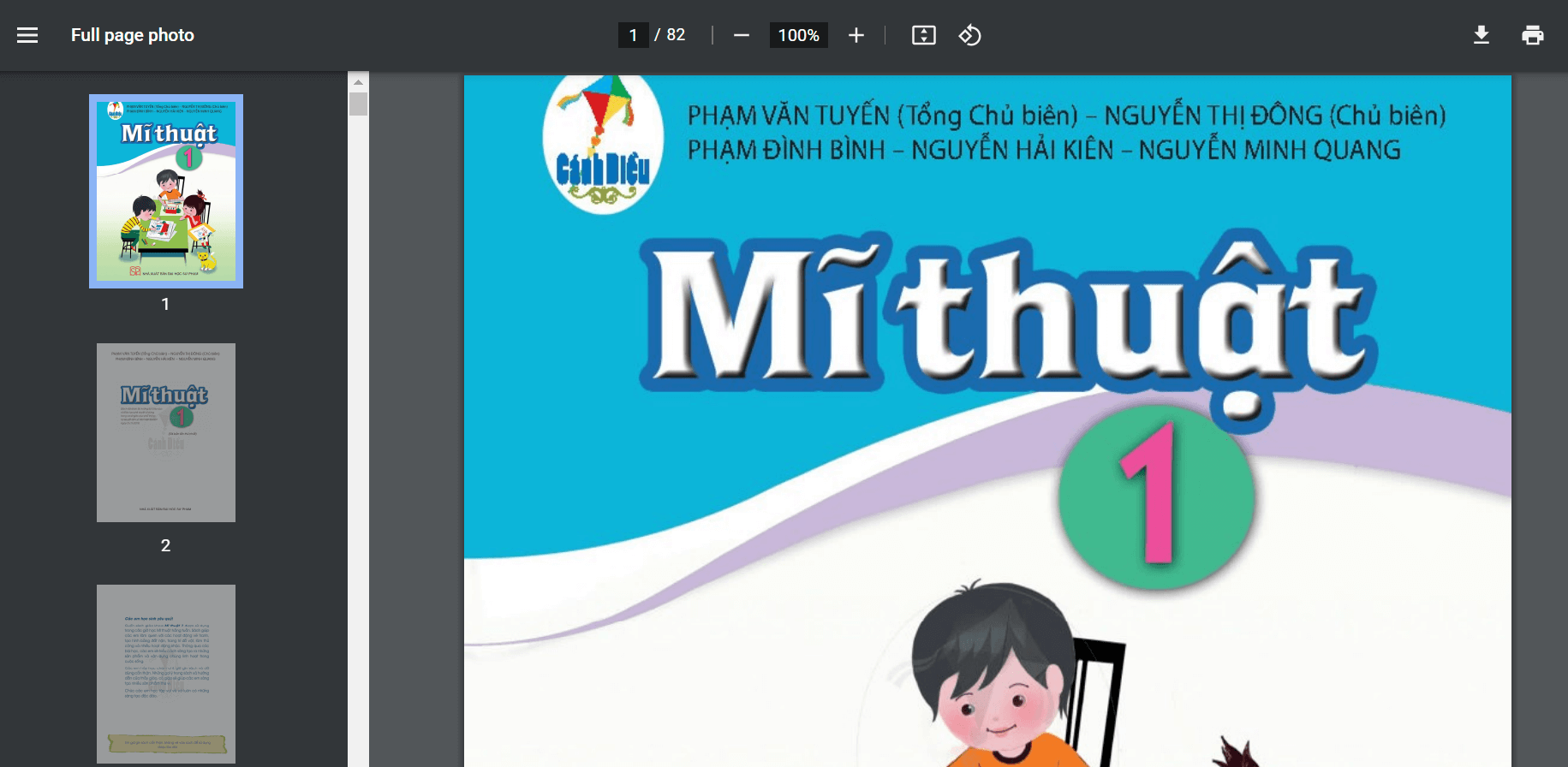 Sách Mĩ thuật lớp 1 Cánh diều | Xem online, tải PDF