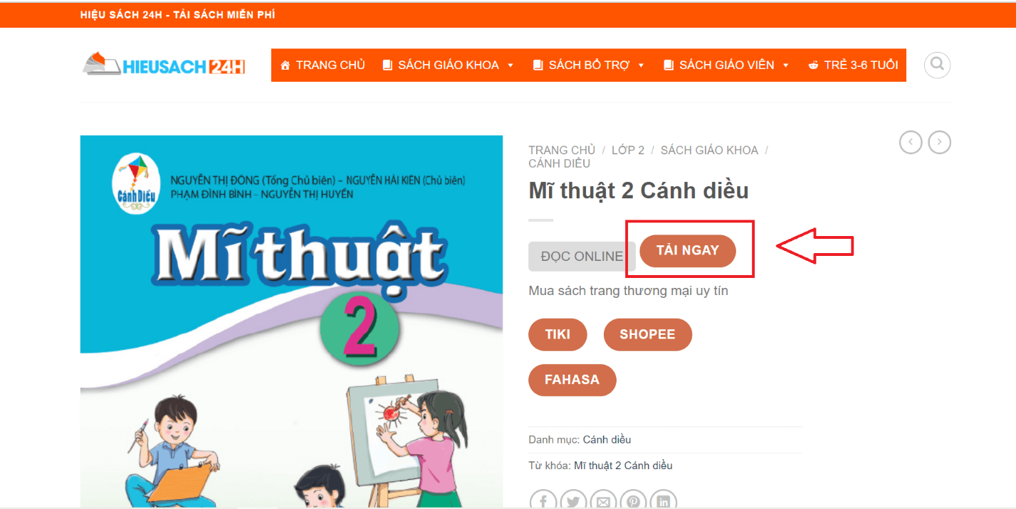 Sách Mĩ thuật lớp 2 Cánh diều | Xem online, tải PDF