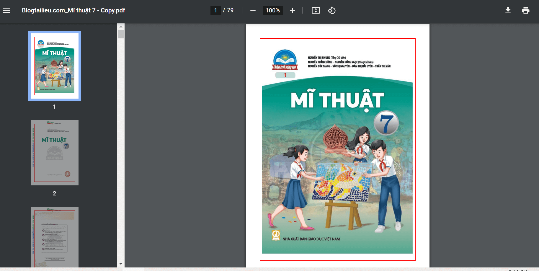 Sách Mĩ thuật lớp 7 Chân trời sáng tạo | Xem online, tải PDF