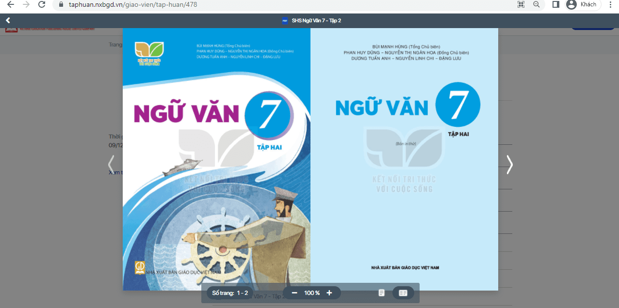 Sách Ngữ Văn lớp 7 Kết nối tri thức | Xem online, tải PDF