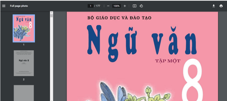 Sách Ngữ văn lớp 8 | Xem online, tải PDF (ảnh 1)