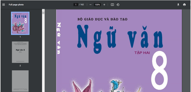 Sách Ngữ văn lớp 8 | Xem online, tải PDF (ảnh 1)