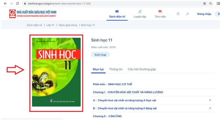 Sách Sinh học lớp 11 | Xem online, tải PDF (ảnh 1)