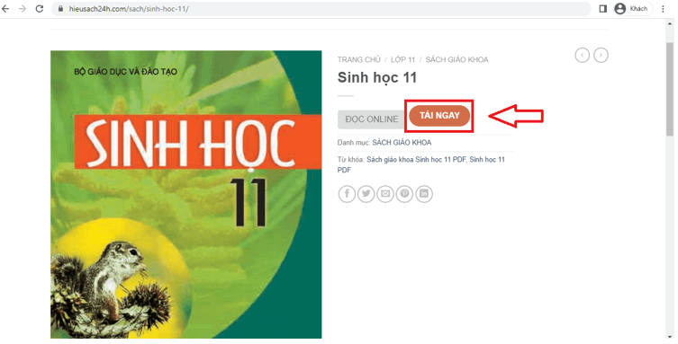 Sách Sinh học lớp 11 | Xem online, tải PDF (ảnh 1)