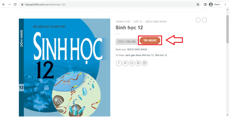 Sách Sinh học lớp 12 | Xem online, tải PDF (ảnh 1)