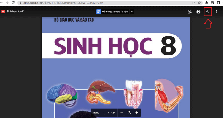 Sách Sinh học lớp 8 | Xem online, tải PDF (ảnh 1)