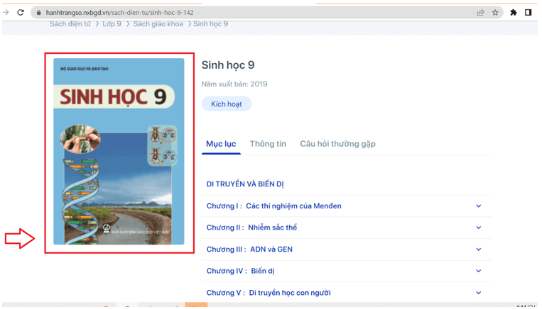 Sách Sinh học lớp 9 | Xem online, tải PDF (ảnh 1)