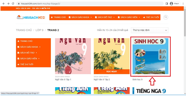 Sách Sinh học lớp 9 | Xem online, tải PDF (ảnh 1)