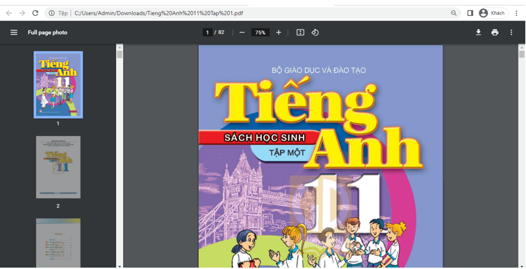 Sách Tiếng Anh lớp 11 | Xem online, tải PDF (ảnh 1)