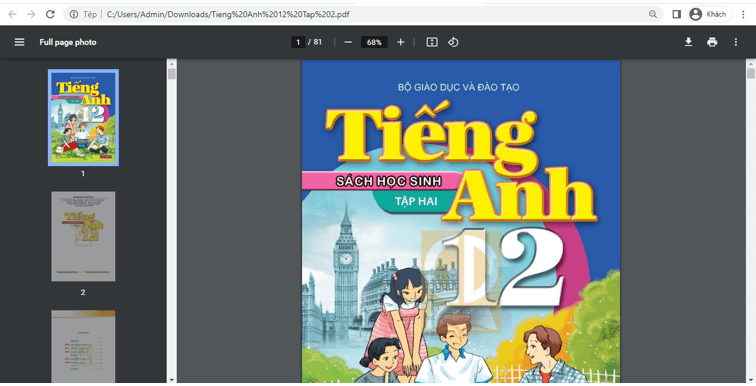 Sách Tiếng Anh lớp 12 | Xem online, tải PDF (ảnh 1)