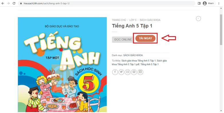 Sách Tiếng Anh lớp 5 | Xem online, tải PDF (ảnh 1)