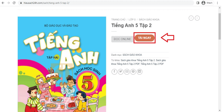 Sách Tiếng Anh lớp 5 | Xem online, tải PDF (ảnh 1)