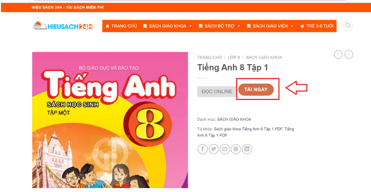 Sách Tiếng Anh lớp 8 | Xem online, tải PDF (ảnh 1)