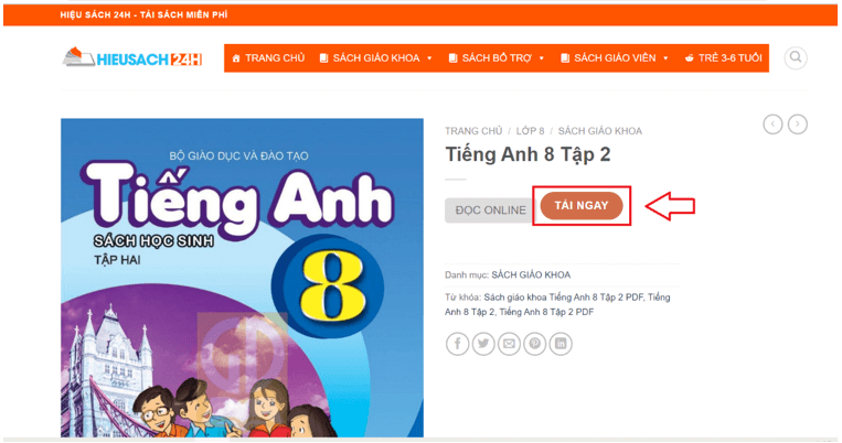 Sách Tiếng Anh lớp 8 | Xem online, tải PDF (ảnh 1)