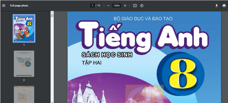 Sách Tiếng Anh lớp 8 | Xem online, tải PDF (ảnh 1)