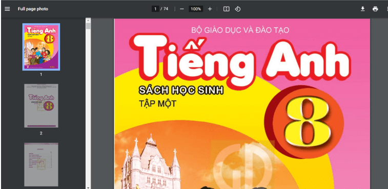 Sách Tiếng Anh lớp 8 | Xem online, tải PDF (ảnh 1)