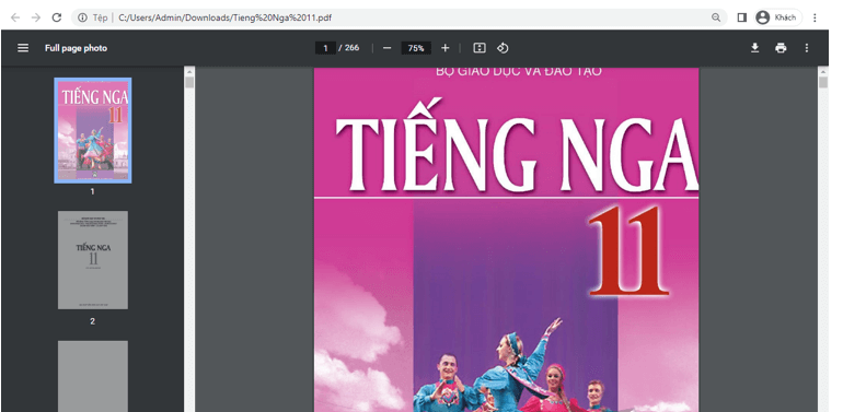 Sách Tiếng Nga lớp 11 | Xem online, tải PDF (ảnh 1)