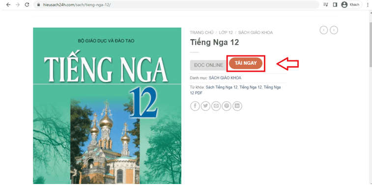 Sách Tiếng Nga lớp 12 | Xem online, tải PDF (ảnh 1)