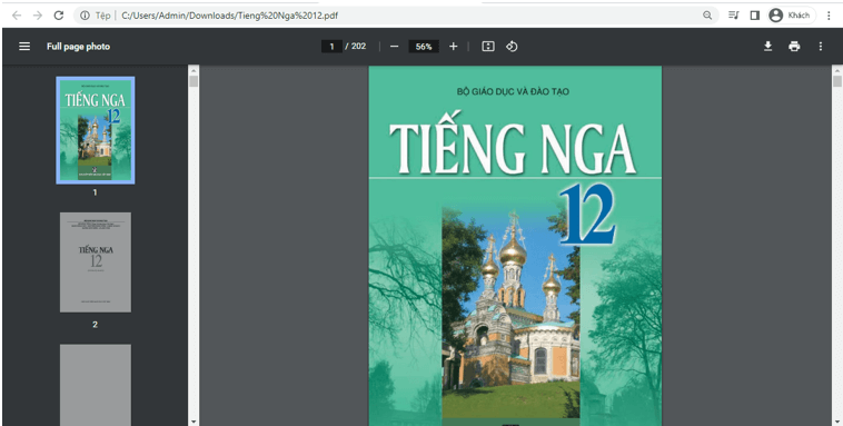 Sách Tiếng Nga lớp 12 | Xem online, tải PDF (ảnh 1)