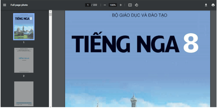 Sách Tiếng Nga lớp 8 | Xem online, tải PDF (ảnh 1)