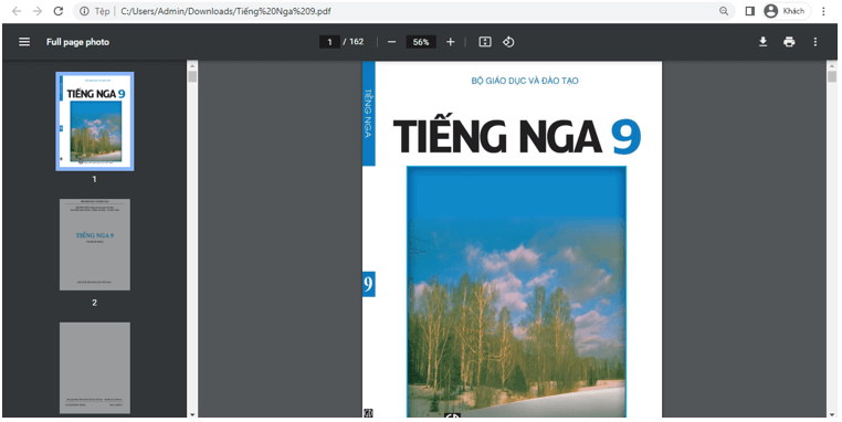 Sách Tiếng Nga lớp 9 | Xem online, tải PDF (ảnh 1)