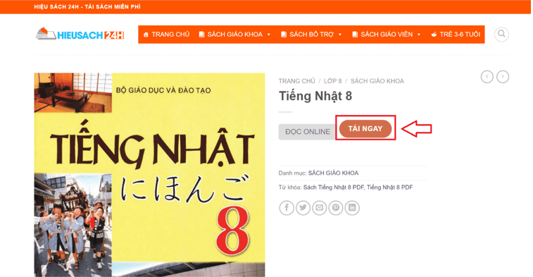 Sách Tiếng Nhật lớp 8 | Xem online, tải PDF (ảnh 1)