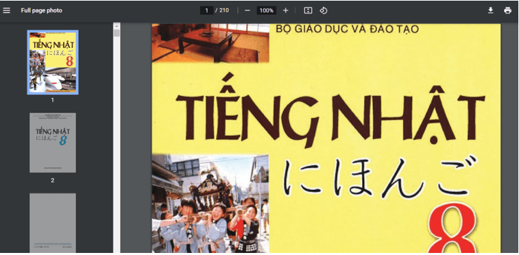 Sách Tiếng Nhật lớp 8 | Xem online, tải PDF (ảnh 1)