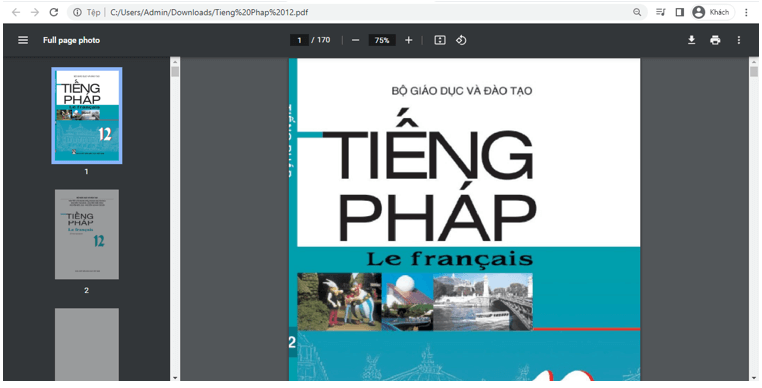 Sách Tiếng Pháp lớp 12 | Xem online, tải PDF (ảnh 1)