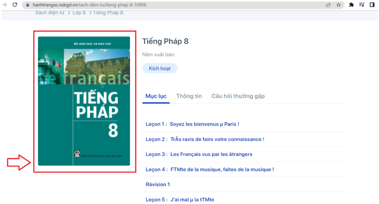 Sách Tiếng Pháp lớp 8 | Xem online, tải PDF (ảnh 1)