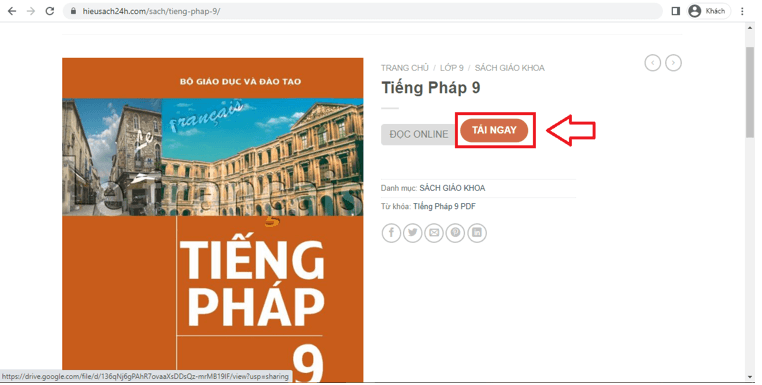 Sách Tiếng Pháp lớp 9 | Xem online, tải PDF (ảnh 1)