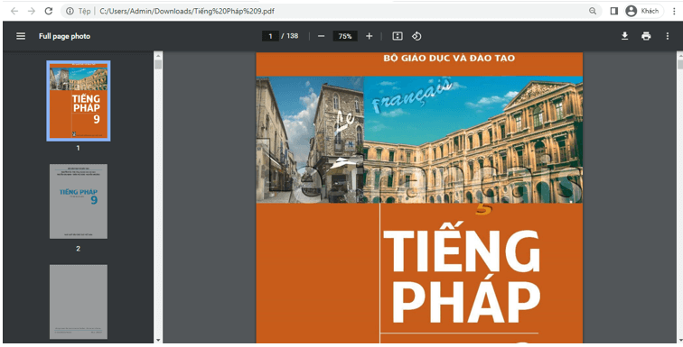 Sách Tiếng Pháp lớp 9 | Xem online, tải PDF (ảnh 1)