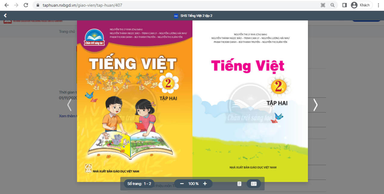 Sách Tiếng Việt lớp 2 Chân trời sáng tạo | Xem online, tải PDF