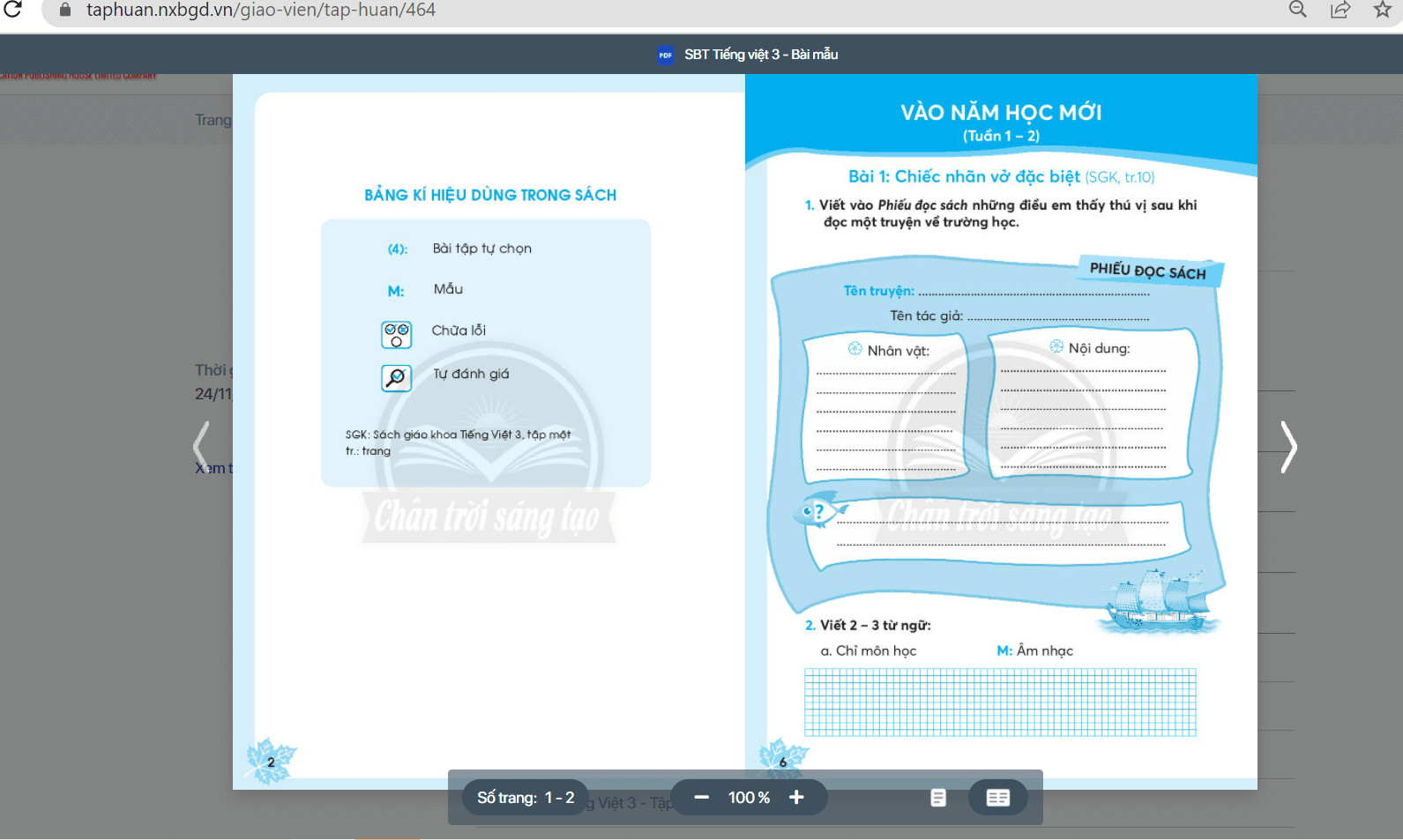 Sách Tiếng Việt lớp 3 Chân trời sáng tạo | Xem online, tải PDF