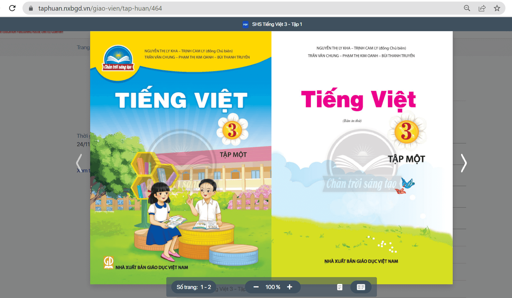 Sách Tiếng Việt lớp 3 Chân trời sáng tạo | Xem online, tải PDF