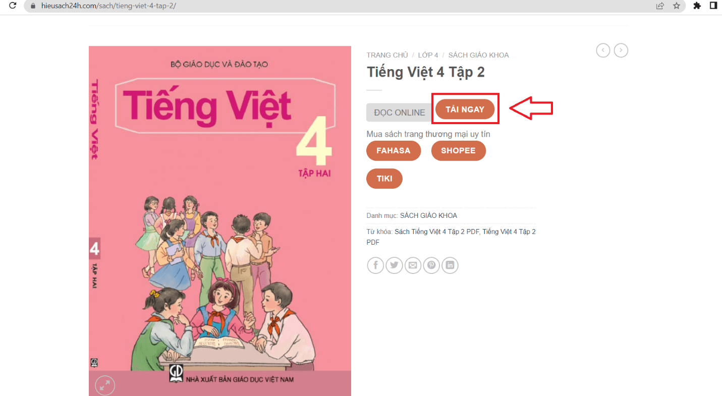 Sách Tiếng Việt lớp 4 | Xem online, tải PDF