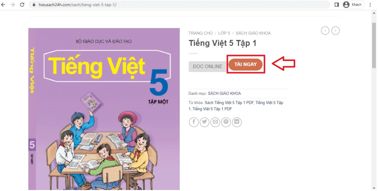 Sách Tiếng Việt lớp 5 | Xem online, tải PDF (ảnh 1)