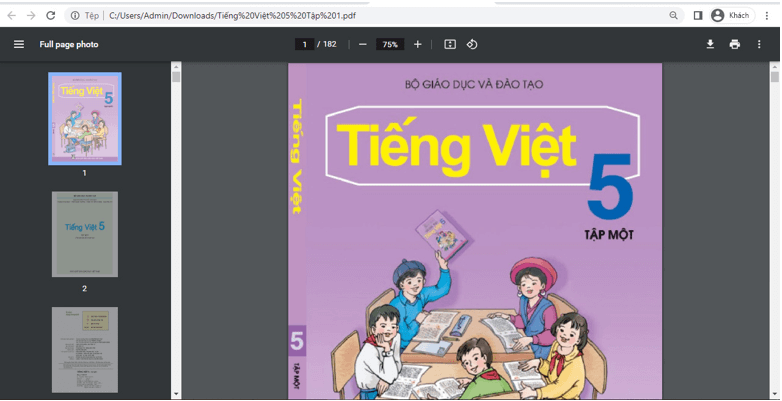 Sách Tiếng Việt lớp 5 | Xem online, tải PDF (ảnh 1)