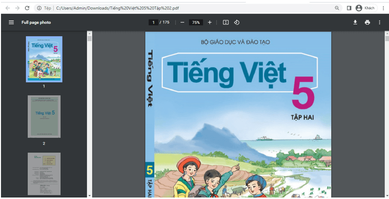 Sách Tiếng Việt lớp 5 | Xem online, tải PDF (ảnh 1)