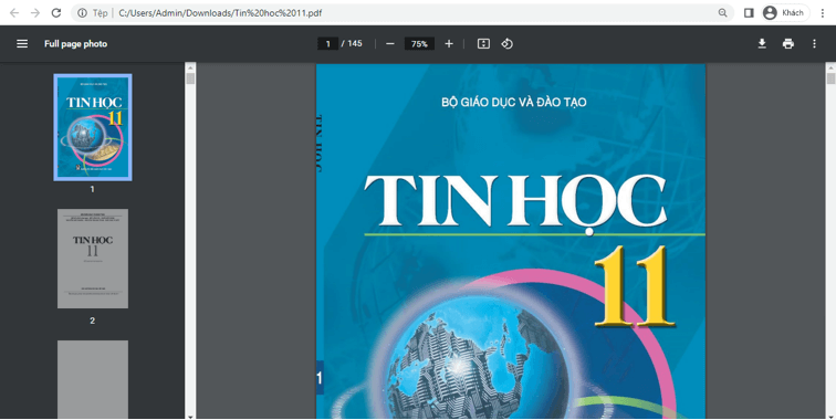 Sách Tin học 11 | Xem online, tải PDF (ảnh 1)